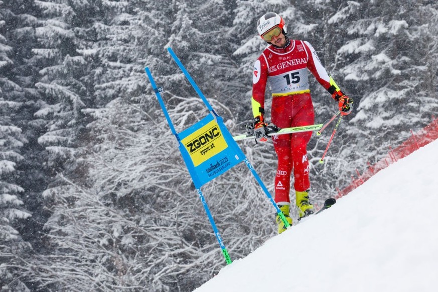SAALBACH, AUSTRIA - FEBRUARY 14: Stefan Brennsteiner of Team Austria competes during the FIS Alpine World Ski Championships Men&#039;s Giant Slalom on February 14, 2025 in Saalbach, Austria. (Photo by ...