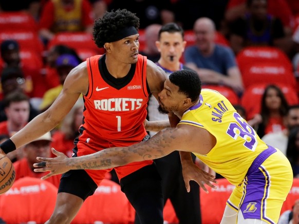 Amen Thompson (1) a brillé dimanche face aux Lakers