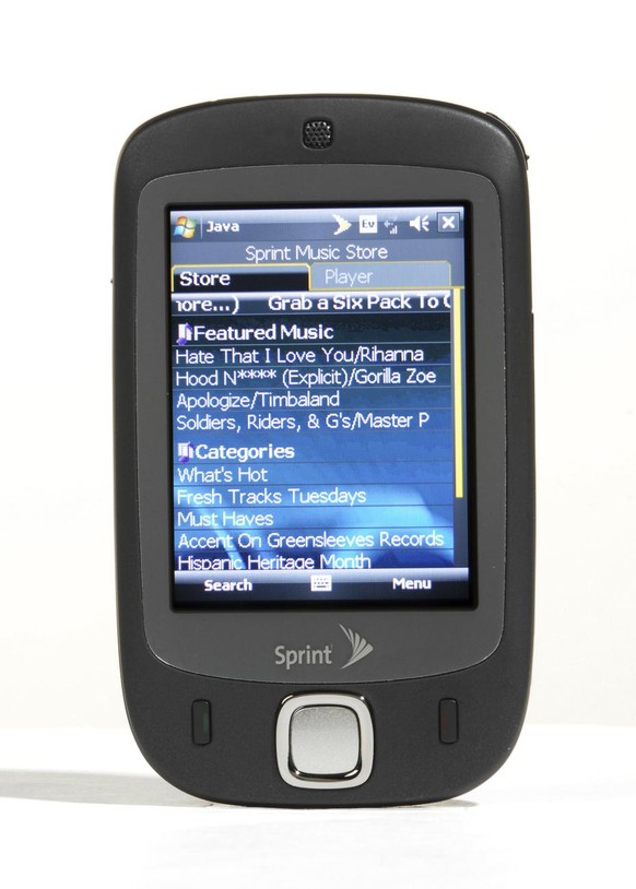 This photo provided by Sprint Nextel Corp. shows the HTC Touch cell phone. Sprint Nextel Corp. announced Wednesday, Oct. 17, 2007 it is jumping on the bandwagon with the Touch by HTC. Like Apple Inc.& ...