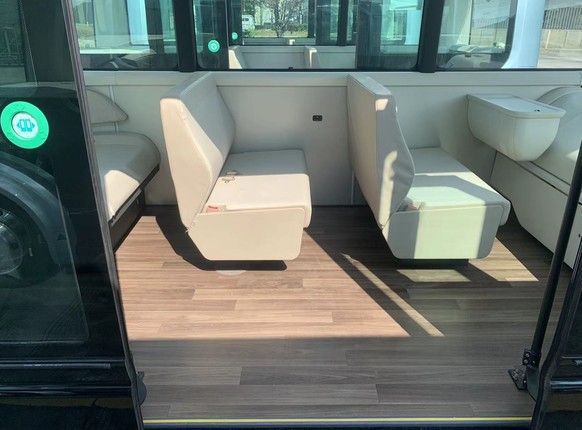 L'intérieur du Robobus à Zurich