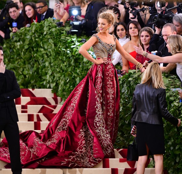 NEW YORK, NY - MAY 07: Blake Lively attends the Heavenly Bodies: Fashion &amp; The Catholic Imagination Costume Institute Gala at The Metropolitan Museum of Art on May 7, 2018 in New York City. (Photo ...