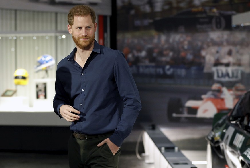 FILE - In this Friday March 6, 2020, file photo, Britain&#039;s Prince Harry visits the Silverstone Circuit, in Towcester, England. In an episode of the �??Armchair Expert�?� podcast broadcast Thursda ...