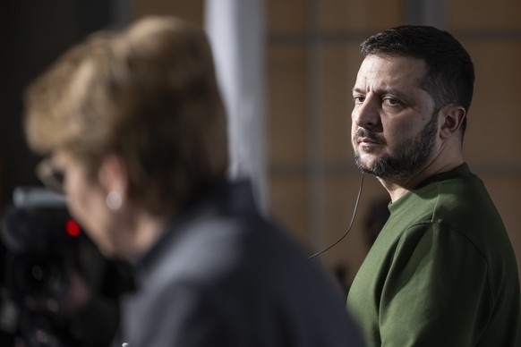 Viola Amherd et Volodymyr Zelensky au moment de la grande annonce.