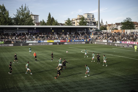 Uebersicht im Fussball Freundschaftsspiel zum 125-jaehrigen Bestehen, zwischen dem FC Wil (Wil) und dem FC St. Gallen (SG) im Stadion Bergholz, am Samstag, 6. September 2025 in Wil. (KEYSTONE/Gian Ehr ...