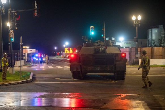 Armored Vehicles And Tanks Arrive On The National Mall In Washington, D.C. In Anticipation Of A Military Parade. US Army vehicles are offloaded near the National Mall in preparation for the Army s 250 ...