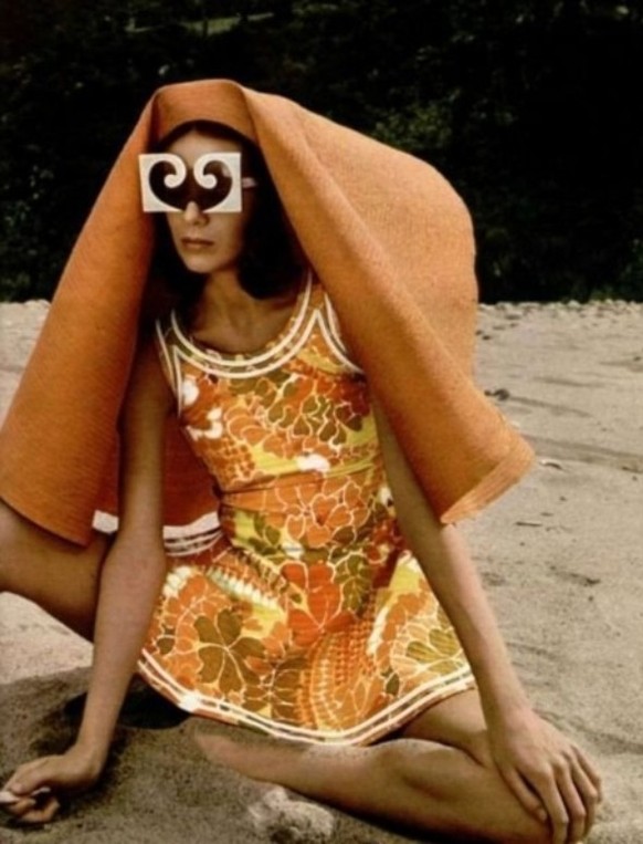 1971 fashion design by Pierre Cardin. 

Instagram
+1
The look includes iconic Space Age style sunglasses with a distinctive logo frame.
Some sources attribute the sunglasses design to Jean Paul Gaulti ...