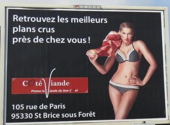 Un exemple de publicité sexualisant la viande.