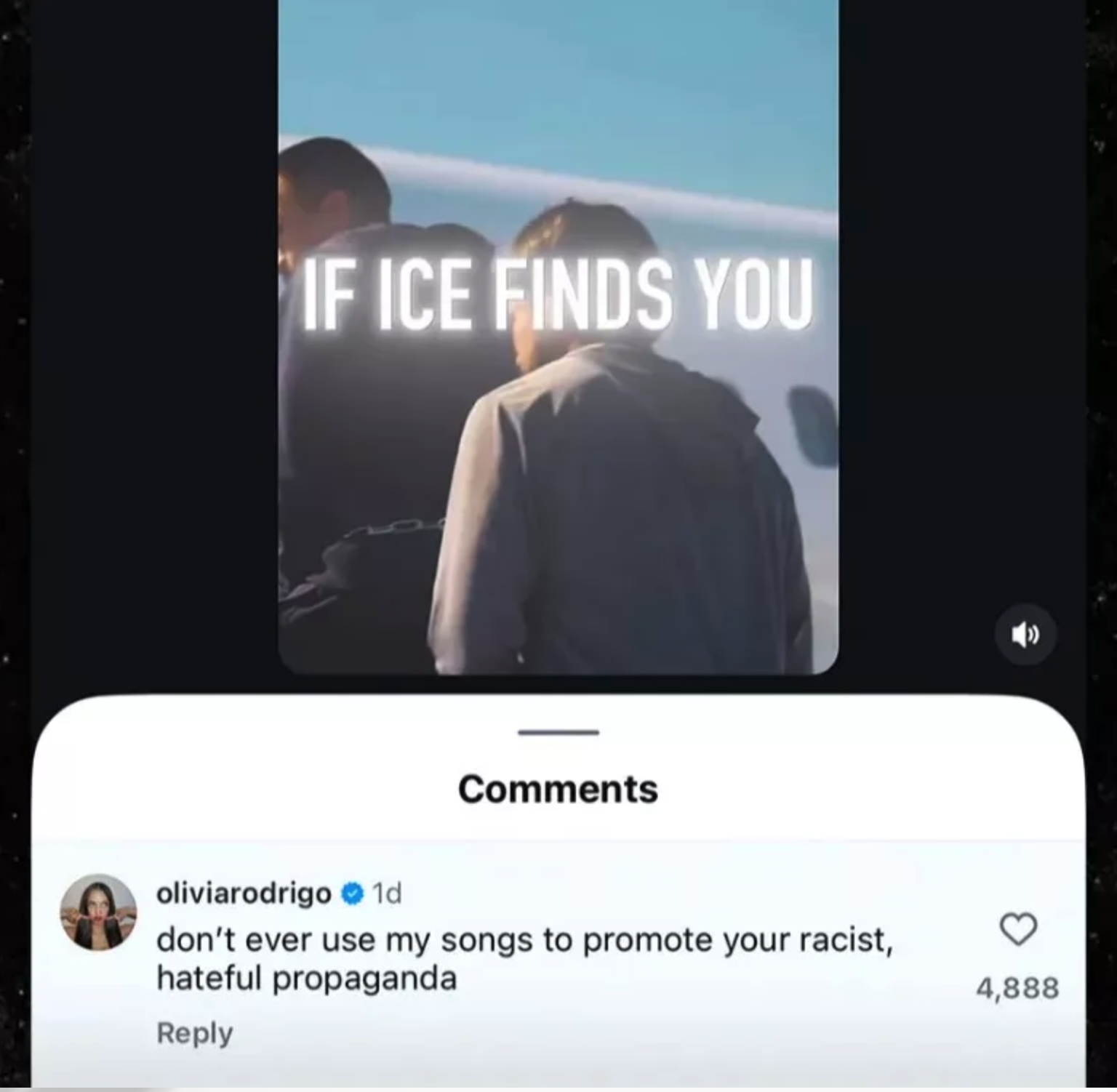 Le commentaire d’Olivia Rodrigo sous la publication de l’administration Trump : « N’utilisez jamais mes chansons pour promouvoir votre propagande raciste et haineuse