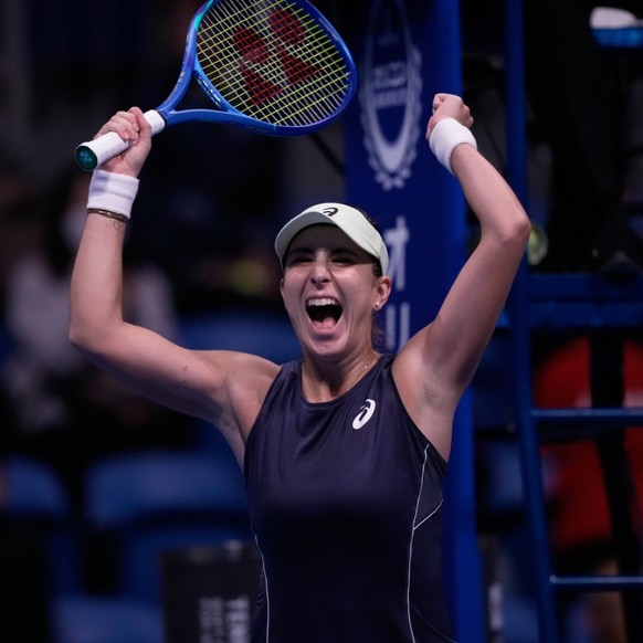 Belinda Bencic laisse éclater sa joie après avoir remporté le titre à Tokyo