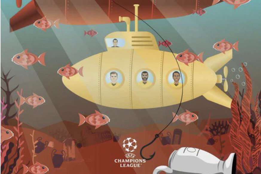 Une illustration issue du programme du match aller entre Liverpool et Villarreal. 