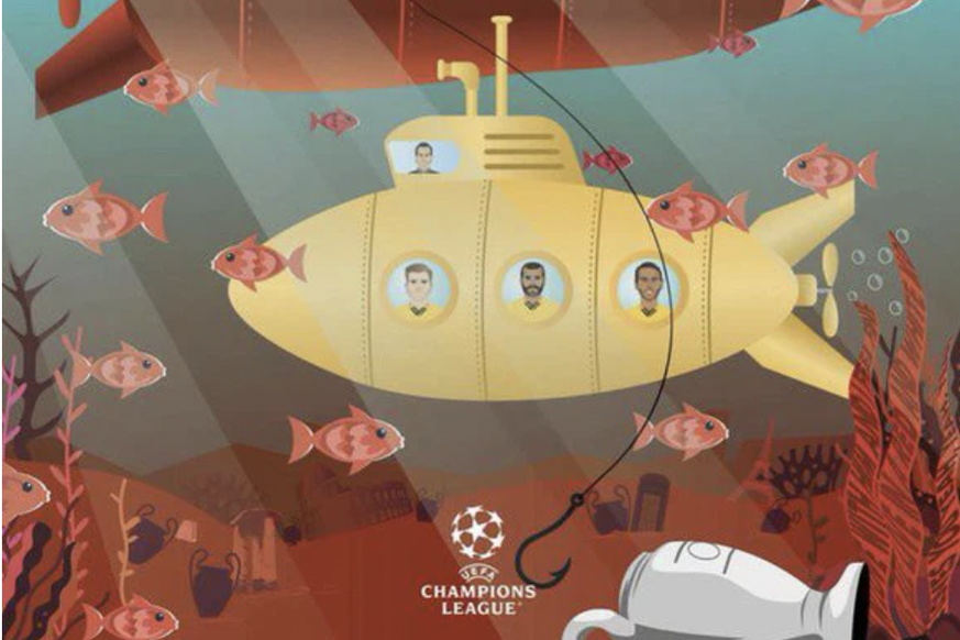 Une illustration issue du programme du match aller entre Liverpool et Villarreal.