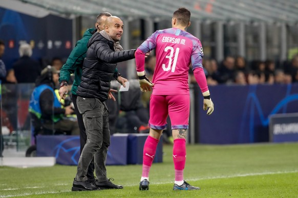 Ederson et Guardiola Manchester City