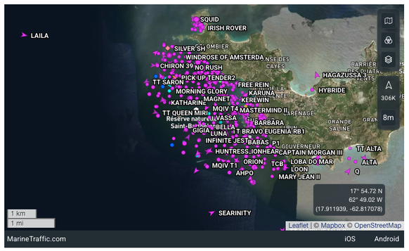 Les super yachts à Saint-Barthélémy pour Nouvel An