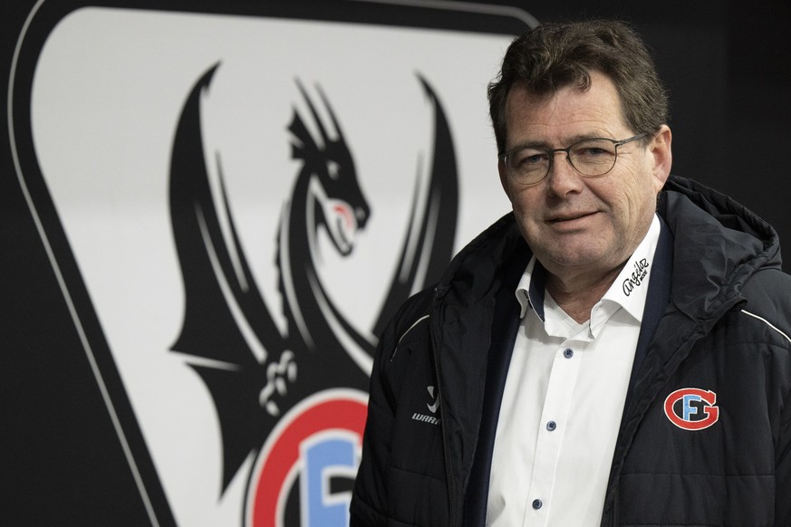 Hubert Waeber, Verwaltungsratspraesident vom Eishockeyclub HC Fribourg-Gotteron, am Montag, 9. Dezember 2024 in Fribourg. (KEYSTONE/Peter Schneider)