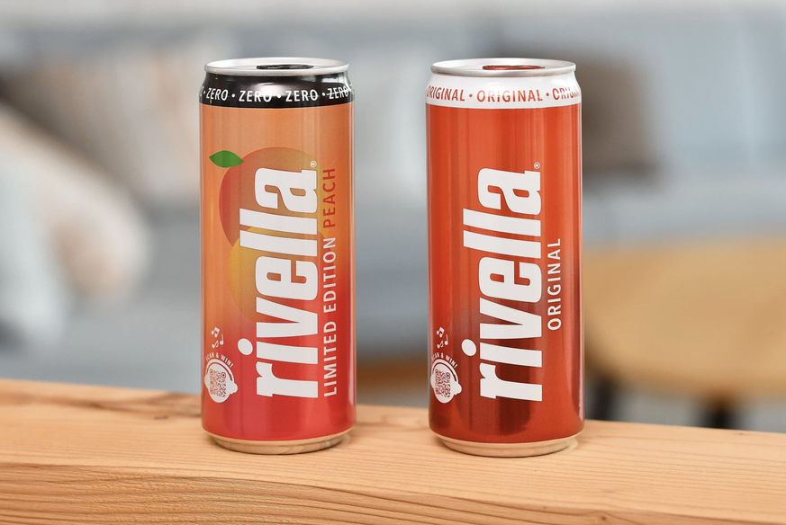 Rivella sort Rivella Peach Zero en canette