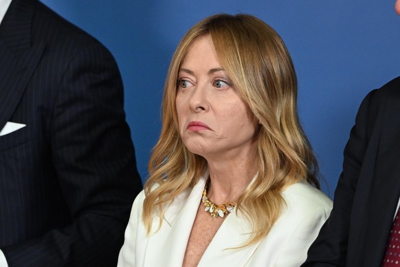 epa13112582 Italian Prime Minister Giorgia Meloni reacts as she attends the Master of the Art of Italian Cuisine Award Ceremony at Palazzo Chigi in Rome, Italy, 15 July 2026. EPA/MAURIZIO BRAMBATTI