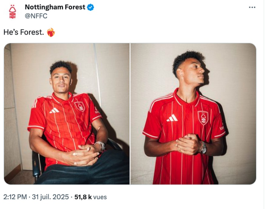 Dan Ndoye a déjà enfilé son nouveau maillot.