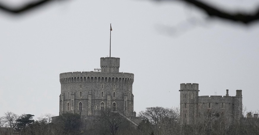 A general view of the round tower at in Windsor, England Thursday, Jan. 6, 2022. (AP Photo/Alastair Grant)