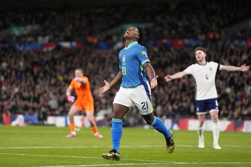 Endrick, buteur à Wembley avec l&#039;équipe du Brésil