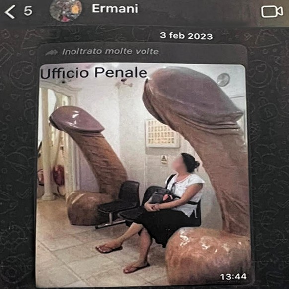 Mauro Emrani avait envoyé cette vulgaire photo via WhatsAppe.