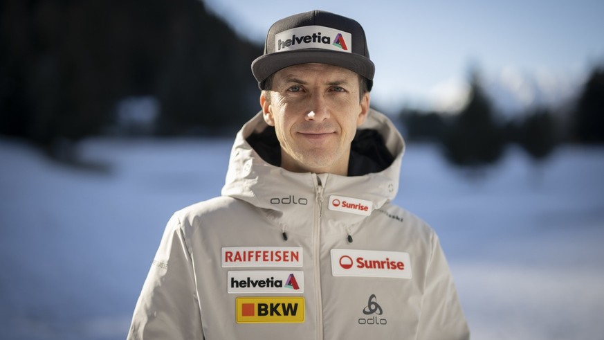 Der Schweizer Skispringer Simon Ammann posiert fuer ein Portrait, am Montag, 6. November 2023, in Davos. (KEYSTONE/Gian Ehrenzeller)