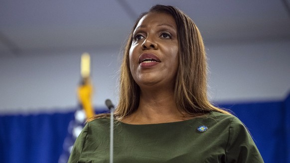 New York Attorney General Letitia James speaks during a press conference, Wednesday, Sept. 21, 2022, in New York. New YorkâÄ™s attorney general sued former President Donald Trump and his company on We ...