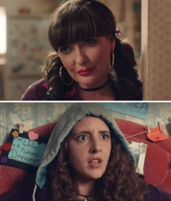 Kathy Kiera Clarke as Sarah and Louisa Harland as Orla McCool in Derry Girls