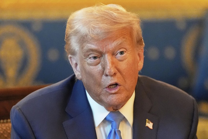 Le président américain Donald Trump lundi lors d&#039;un dîner commun avec le Premier ministre israélien Benjamin Netanyahu à la Maison-Blanche, à Washington.