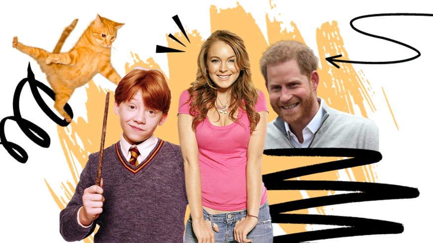Le 12 janvier, c&#039;est la journée mondiale des roux, avec le «kiss a ginger day». Qu&#039;ont en commun le prince Harry, les chats orange, Ron Weasley et Lindsay Lohan?