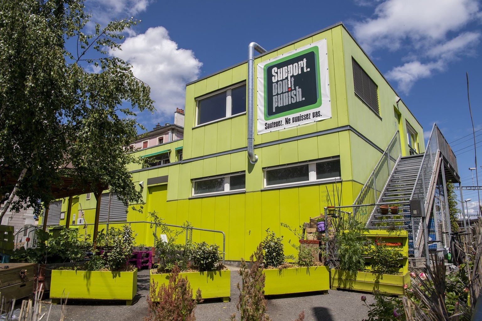 Le quai 9 un local d&#039;injection et de consommation de drogues, est photographie ce mercredi 26 mai 2021 a Geneve. Le Quai 9 de l&#039;Association Premiere Ligne est un espace d&#039;accueil et de  ...