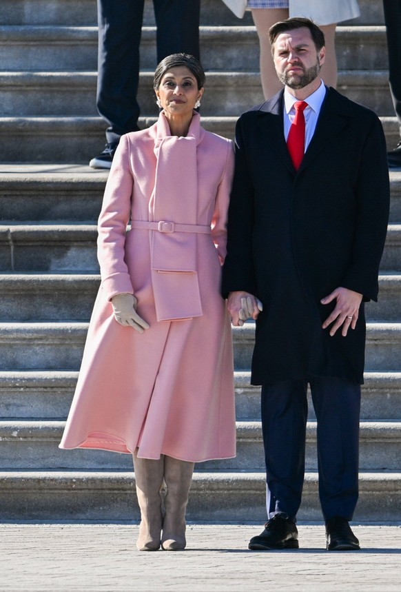 DC: Second Inauguration of President Donald Trump Second Lady Usha Vance and Vice President JD Vance depart the U.S. Capitol Building in Washington, DC on Monday, January 20, 2025. Earlier in the day, ...