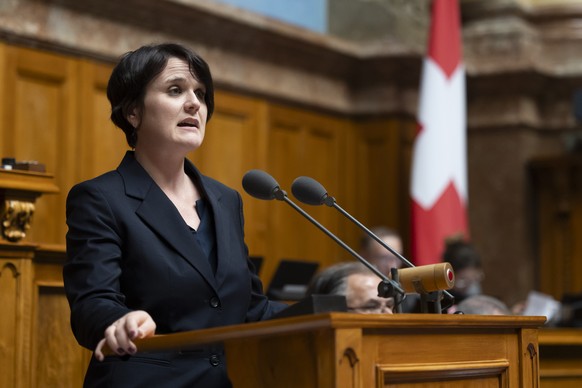 Sarah Wyss, SP-BS, spricht waehrend der Debatte um den Voranschlag 2026 mit integriertem Aufgaben- und.Finanzplan 2027-2029, waehrend der Wintersession der Eidgenoessischen Raete, am Montag, 8. Dezemb ...