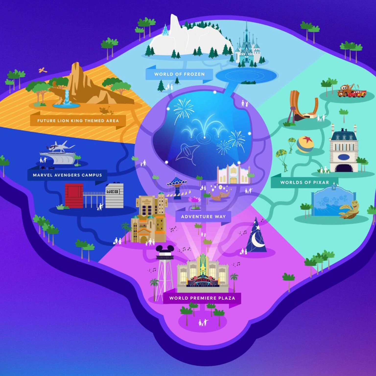 Les Avengers, Le Roi Lion, La Reine des Neiges et Pixar sont seront à l'honneur dans ce nouveau parc.