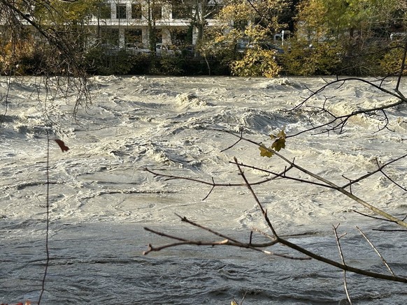 L&#039;Arve déborde à Genève ce 15 novembre 2023.