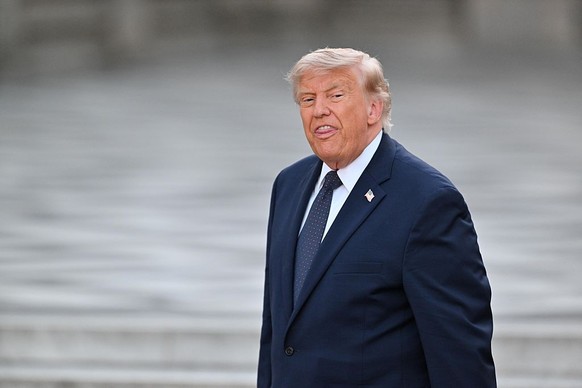 VERSAILLES, FRANCE - JUNE 17: US President Donald Trump attends a dinner at the Palace of Versailles, officially marking the 250th anniversary of US independence and celebrating the longstanding relat ...