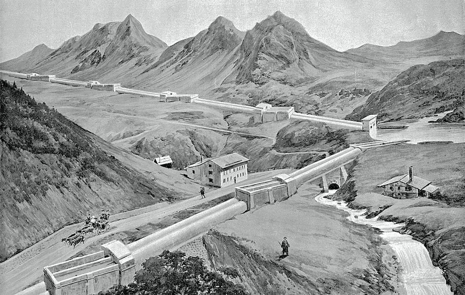 Jusqu’à la fin de ses jours, Pietro Caminada croira à la possibilité de traverser les Alpes par voie fluviale.
