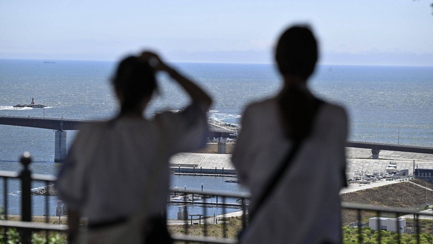 Tsunami warning issued in Japan People watch the sea from higher ground in Ishinomaki in Miyagi Prefecture, northeastern Japan, on July 30, 2025, after the Japan Meteorological Agency issued a tsunami ...