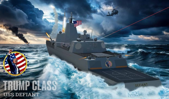 L’illustration officielle de la future classe Trump donne le ton: ce programme naval est avant tout un projet de prestige présidentiel.