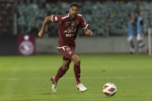 Servette&#039;s defender Gael Clichy controls the ball, during the Super League soccer match of Swiss Championship between Servette FC and FC Lugano, at the Stade de Geneve stadium, in Geneva, Switzer ...