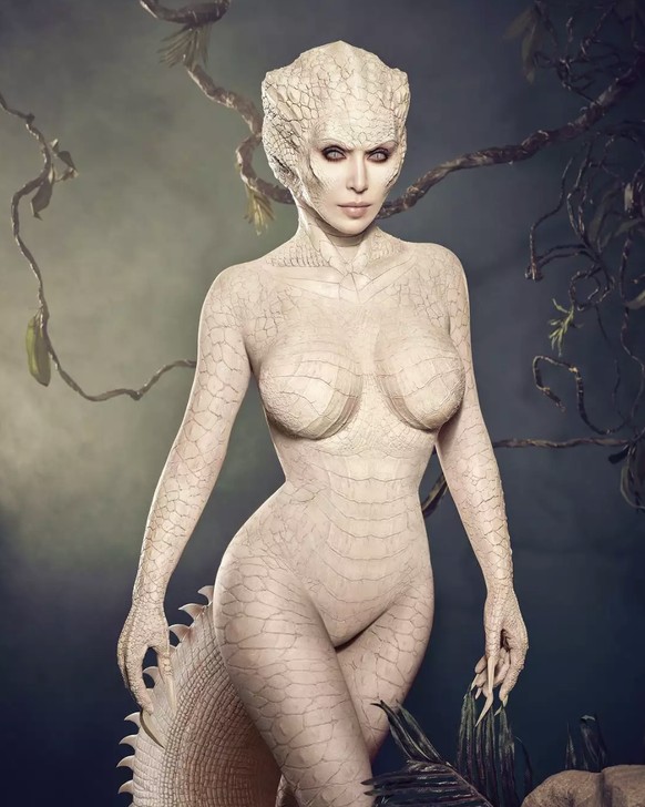 Kim Kardashian en alligator albinos, en 2024