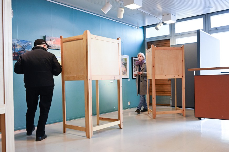 Un bureau de vote à Helsinki, lors des élections législatives, en avril dernier.