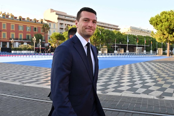 Jordan Bardella, ici lors de la cérémonie commémorative du dixième anniversaire de l'attentat de Nice du 14 juillet 2016.