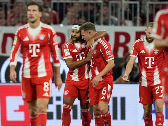 La joie des joueurs du Bayern, qui ont signé samedi leur 9e succès en 9e matches de Bundesliga