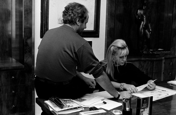 Designers Gianni Versace and Donatella Versace (Photo by Art Streiber/WWD/Penske Media via Getty Images)
