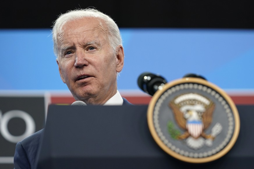 President Joe Biden speaks during a news conference on the final day of the NATO summit in Madrid, Thursday, June 30, 2022. (AP Photo/Susan Walsh)
Joe Biden