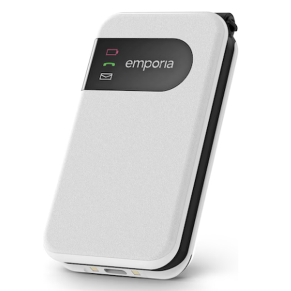 Populaire (chez les seniors), le téléphone portable à clapet Emporia Simplicity Glam.