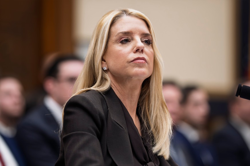 Attorney General Pam Bondi testifies before a House Judiciary Committee oversight hearing on Capitol Hill in Washington, Wednesday, Feb. 11, 2026, in Washington. (AP Photo/J. Scott Applewhite)
Pam Bon ...