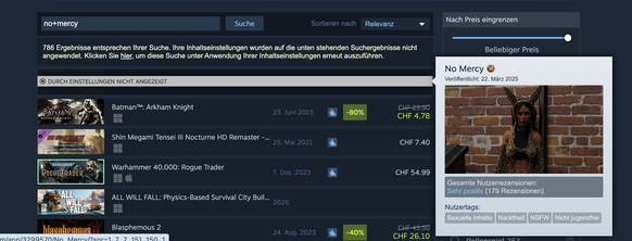 «No Mercy» ist auch in der Schweiz verfügbar.