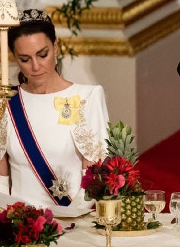 South Korean President state visit to the UK President of South Korea Yoon Suk Yeol listens as King Charles III speaks at the state banquet at Buckingham Palace, London, for the state visit to the UK  ...