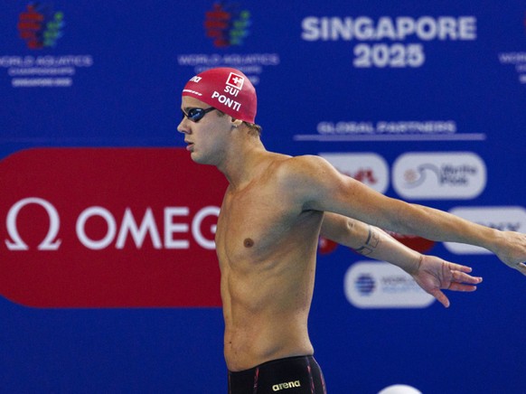 Noè Ponti a signé le meilleur temps des séries du 50 m papillon à Singapour